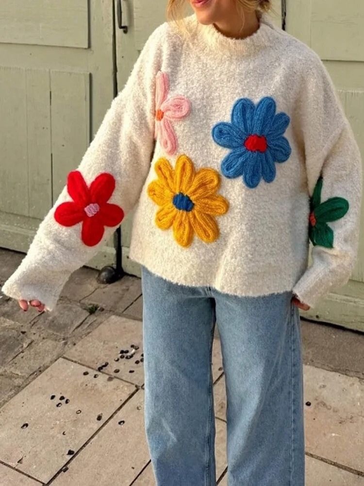 R&B | Floral Strickpullover für Damen
