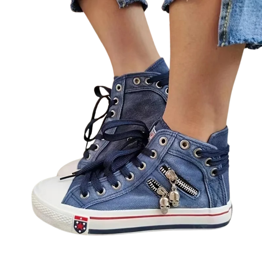 Damen Denim Hi-Top Sneakers R&B