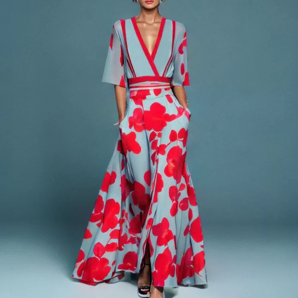 R&B | Elegantes Maxikleid mit Blumenmuster