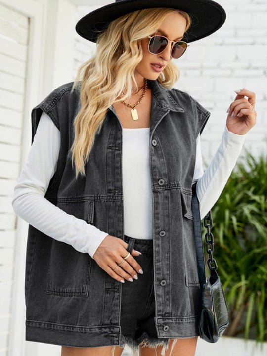 R&B | Neues Denim-Weste Sommermode-Trend Denim Ärmellose Weste