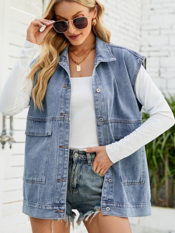 R&B | Neues Denim-Weste Sommermode-Trend Denim Ärmellose Weste