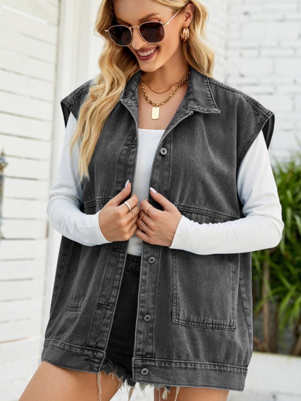 R&B | Neues Denim-Weste Sommermode-Trend Denim Ärmellose Weste