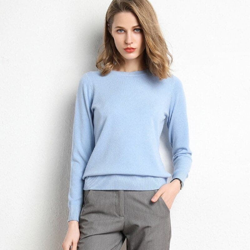 R&B | Sweatshirt Weiche Wollmischung Runder Ausschnitt Lange Ärmel Bequeme Passform