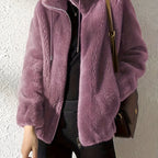 R&B | Lässige Warme Teddy-Jacke mit Kordelzug und Reißverschluss