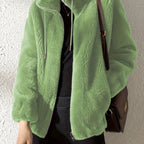 R&B | Lässige Warme Teddy-Jacke mit Kordelzug und Reißverschluss