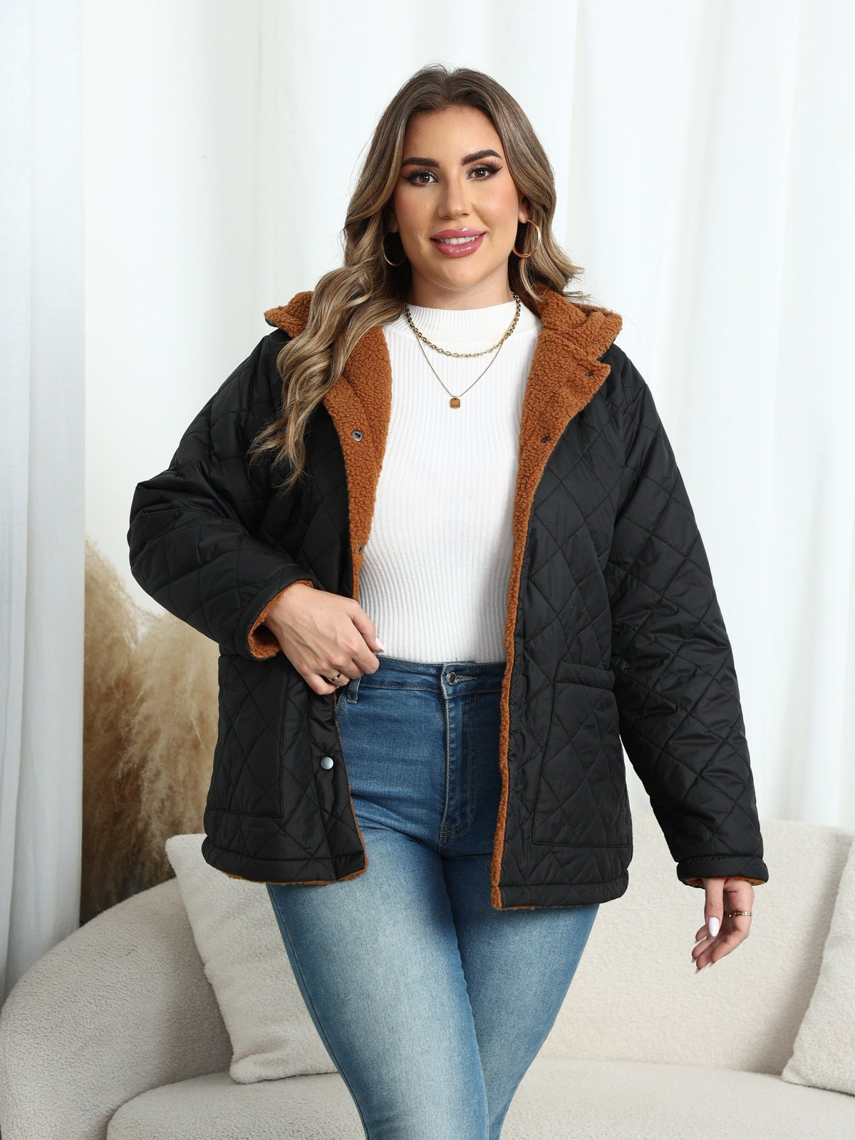 R&B | Winterjacke In Großen Größen - Schwarz