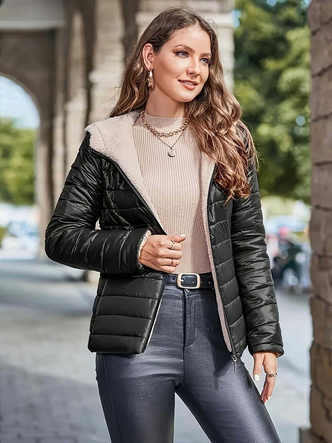 R&B | Warme Gepolsterte Hoodie-Jacke