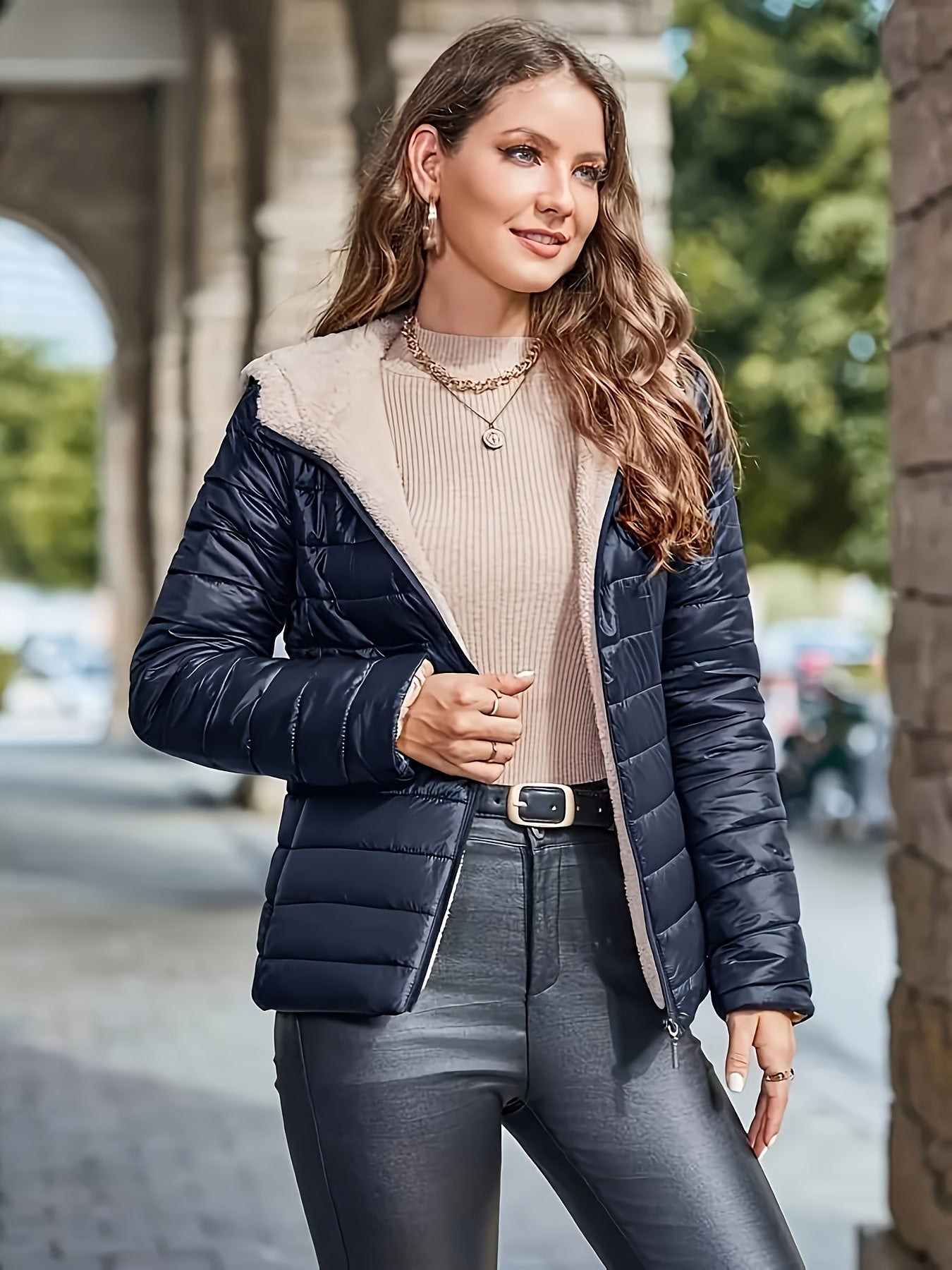 R&B | Warme Gepolsterte Hoodie-Jacke