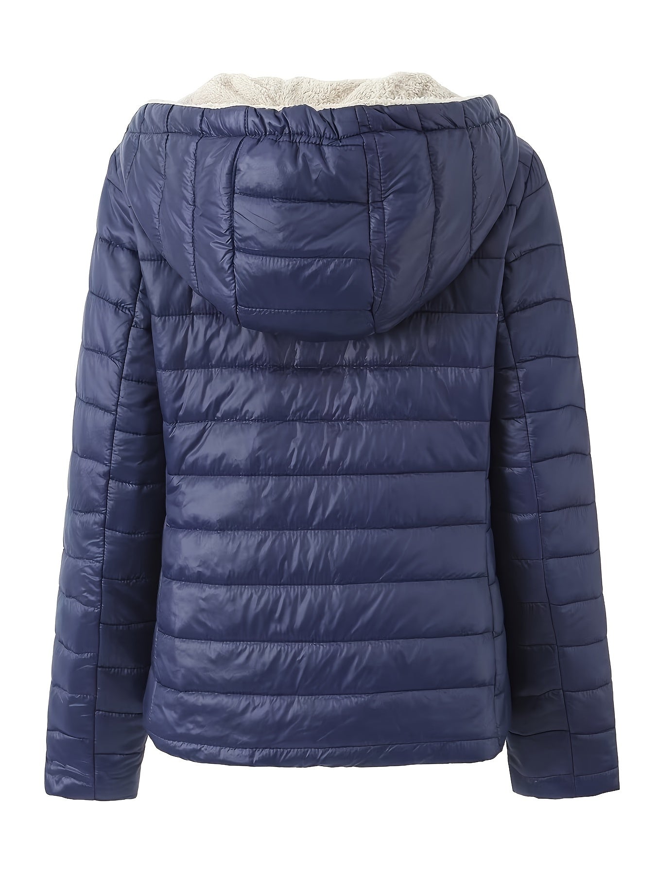R&B | Warme Puffy-Jacke mit Reißverschluss und Kunstpelzfutter
