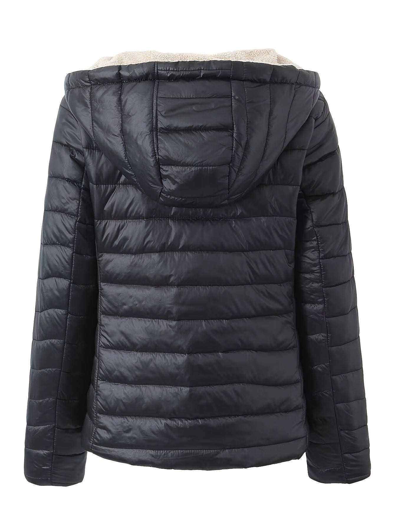 R&B | Warme Puffy-Jacke mit Reißverschluss und Kunstpelzfutter