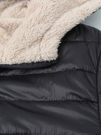 R&B | Warme Puffy-Jacke mit Reißverschluss und Kunstpelzfutter