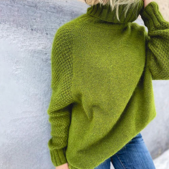 R&B | Übergroßer Strickrollkragenpullover In Grasgrün