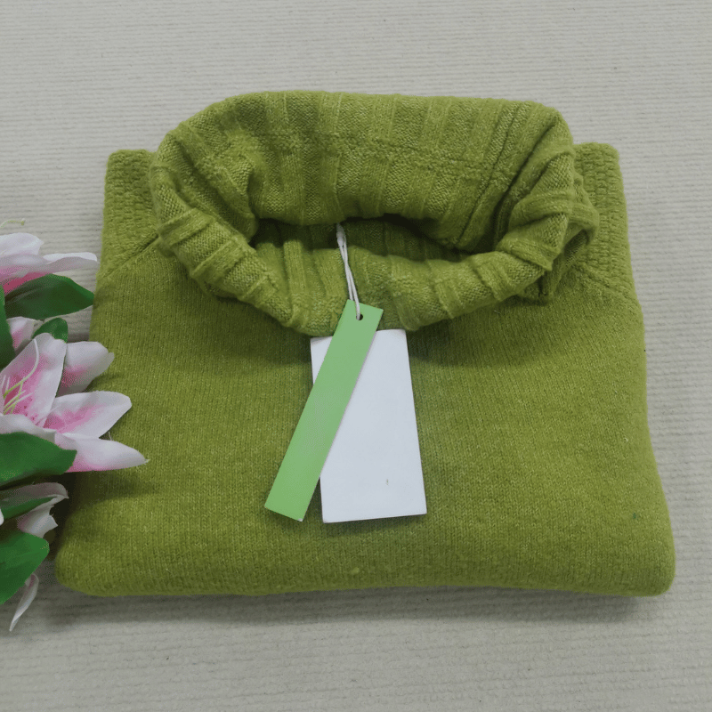 R&B | Übergroßer Strickrollkragenpullover In Grasgrün