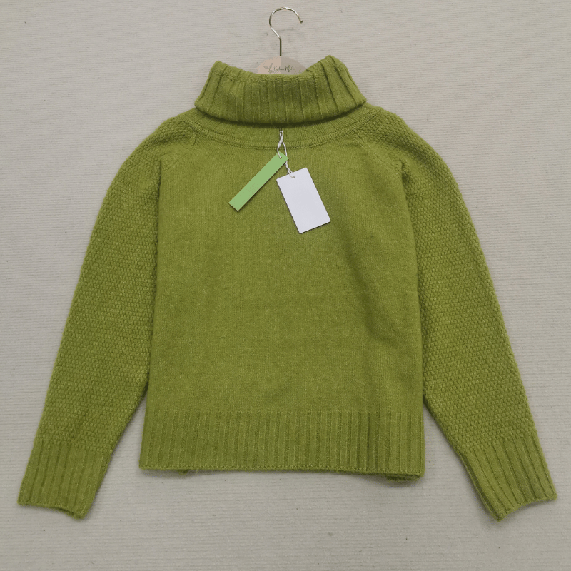 R&B | Übergroßer Strickrollkragenpullover In Grasgrün