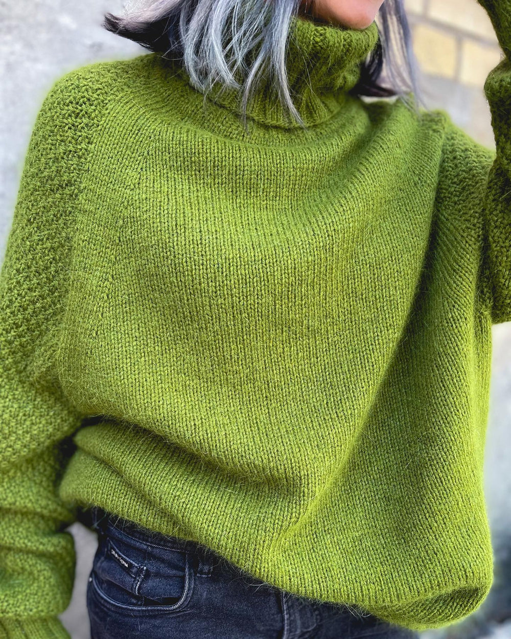 R&B | Übergroßer Strickrollkragenpullover In Grasgrün