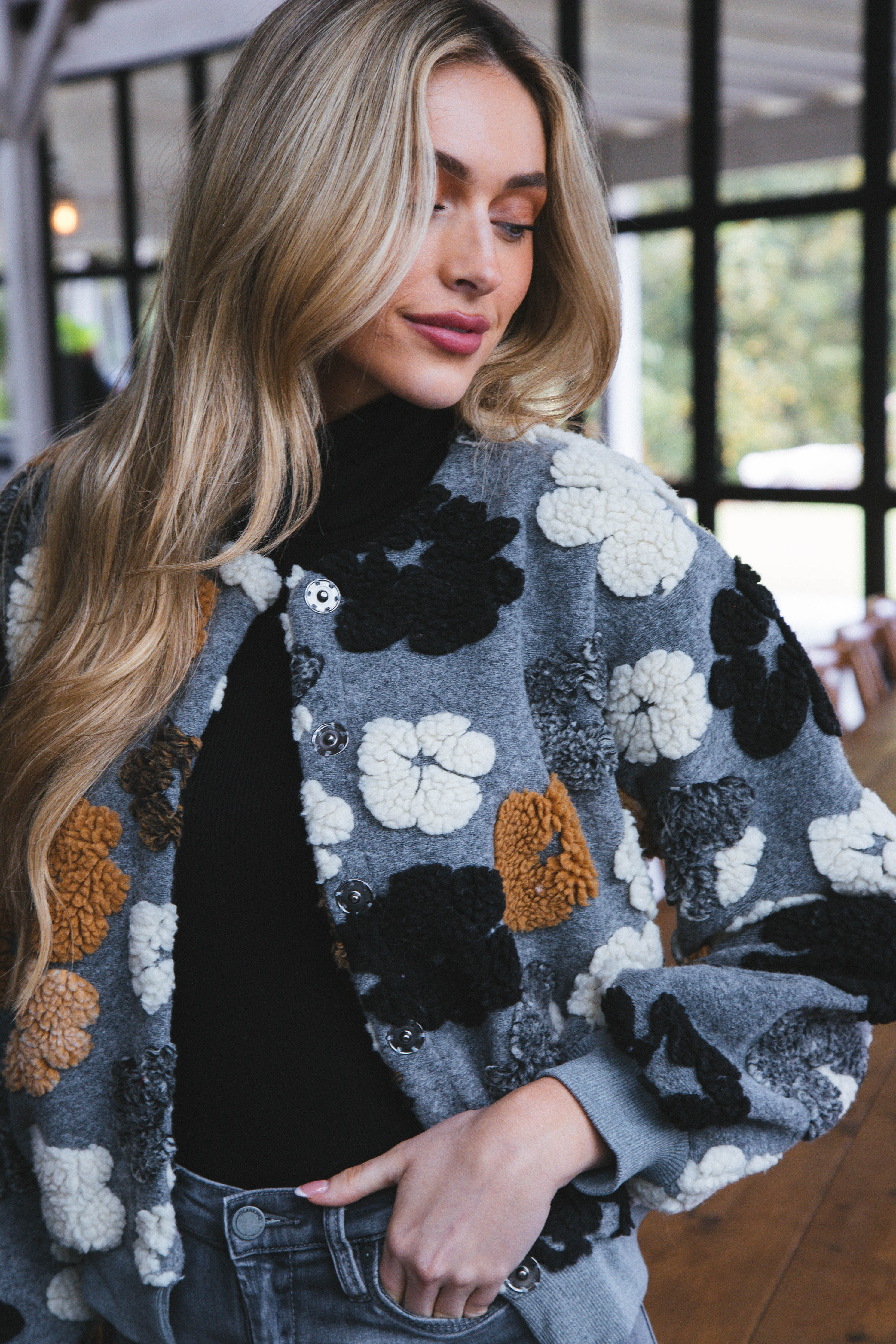 R&B | Gefrorene Blume Sherpa Jacke