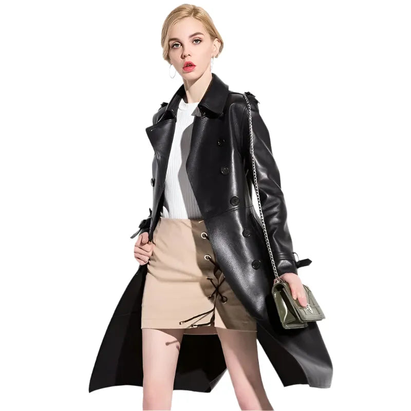 R&B | NYC Leder Trenchcoat für Damen
