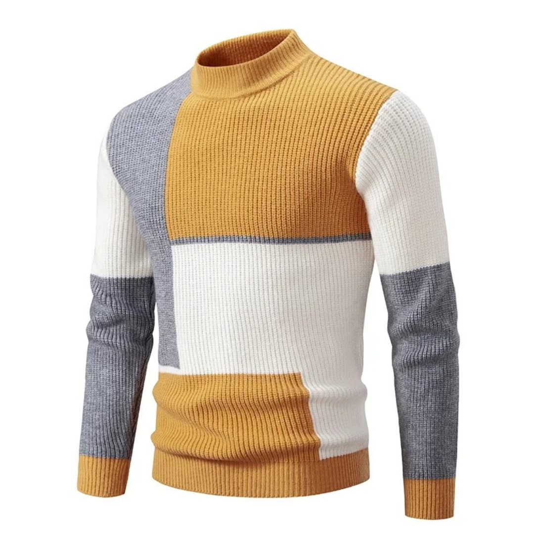 R&B | Strickpullover mit Farbblöcken Weich und Warm Modernes Design