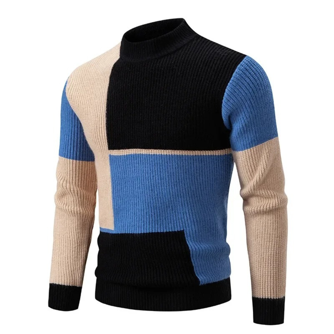 R&B | Strickpullover mit Farbblöcken Weich und Warm Modernes Design