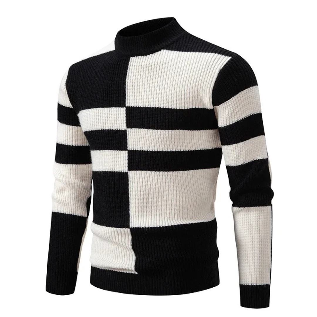 R&B | Strickpullover mit Farbblöcken Weich und Warm Modernes Design