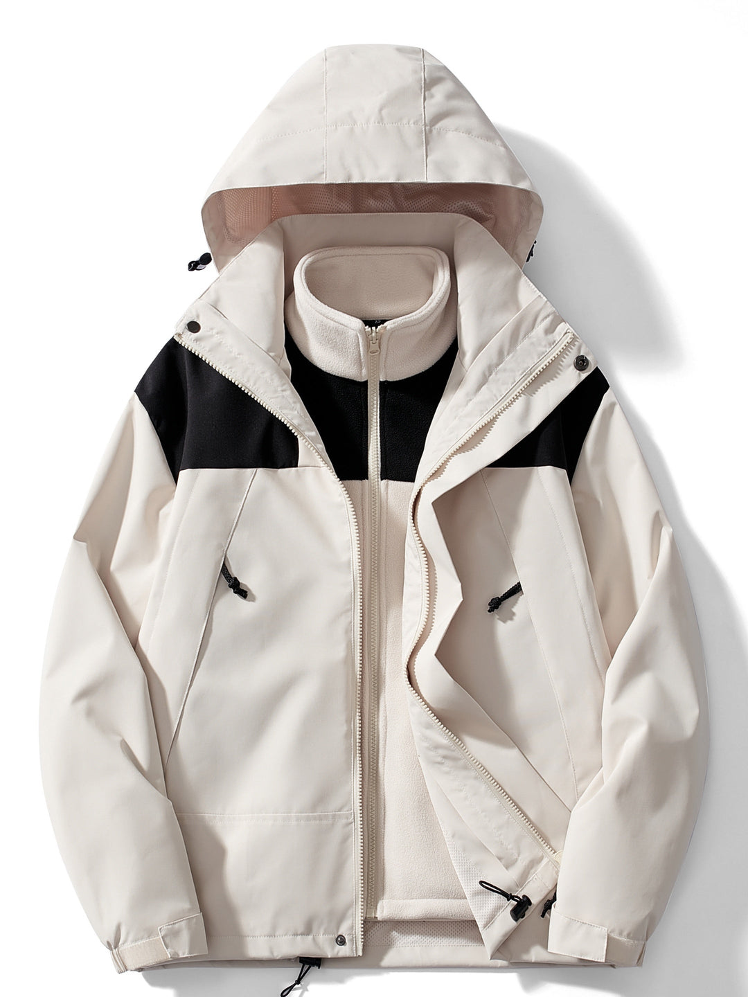 R&B | 3-in-1 Fleece-Winterjacke mit Kapuze für Damen