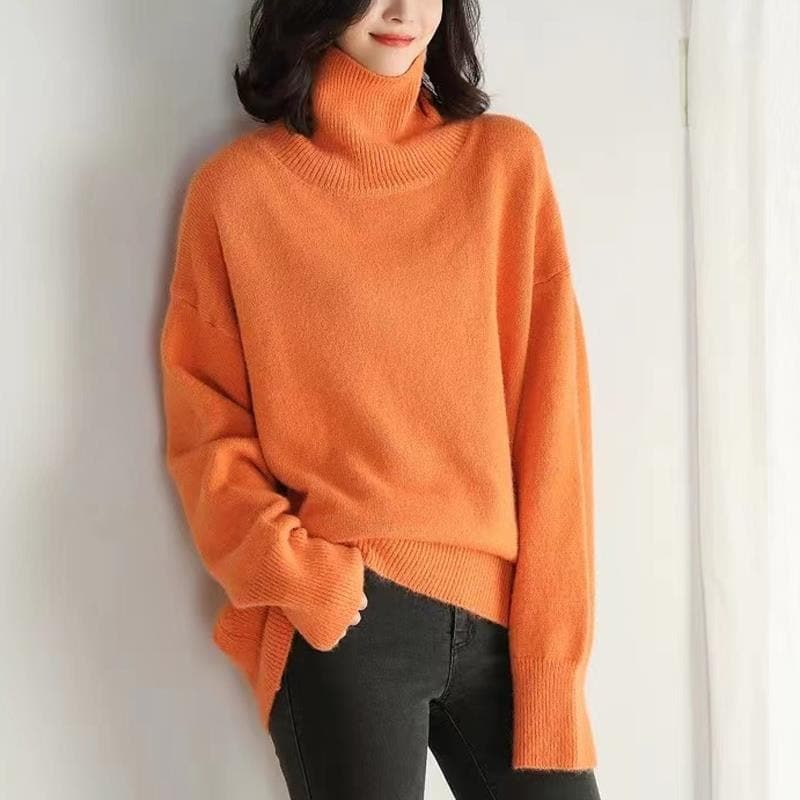 R&B | Strickpullover Rollkragen Lässige Passform Weich und Warm Lange Ärmel