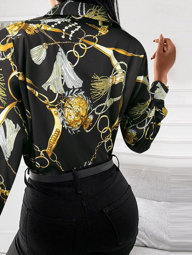 R&B | Schicke Damenbluse mit Goldenen Details