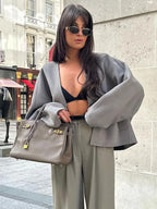 R&B | Chic Kurze Wolljacke Wollmischung Elegant und Lässig