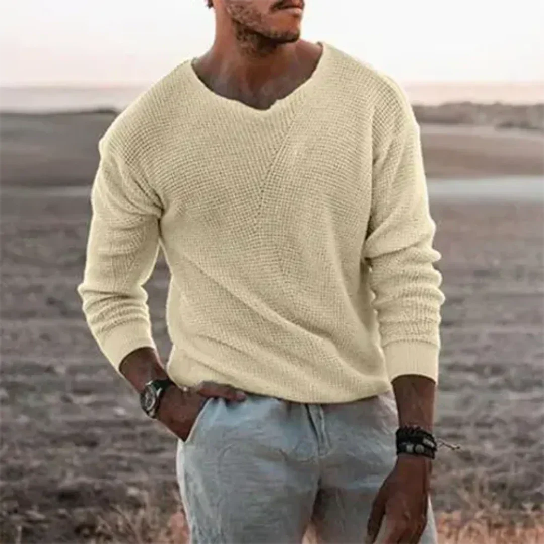 R&B | Wärmer Herren Strickpullover mit langen Ärmeln