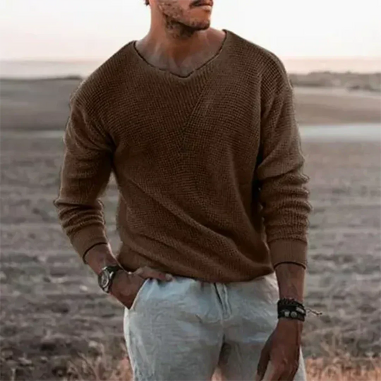 R&B | Wärmer Herren Strickpullover mit langen Ärmeln