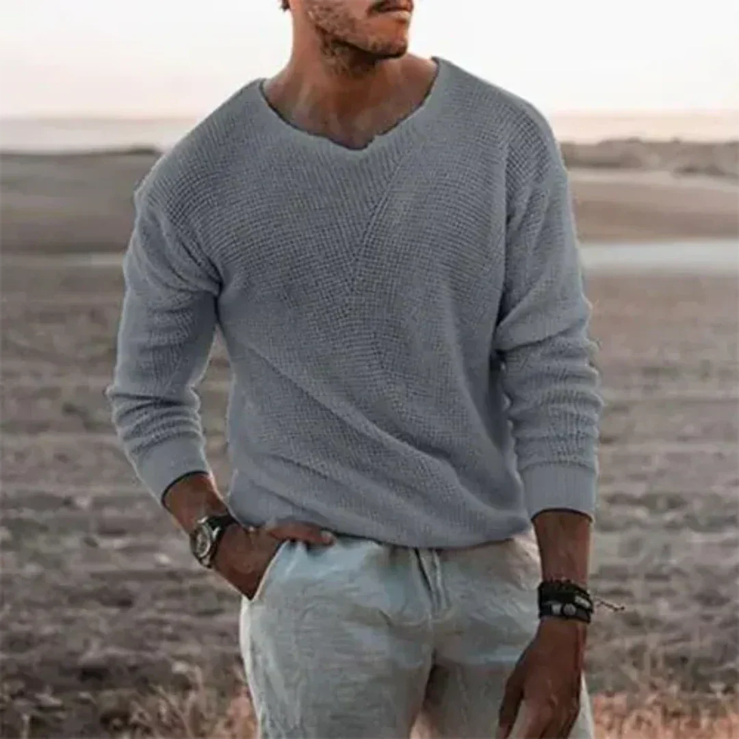 R&B | Wärmer Herren Strickpullover mit langen Ärmeln
