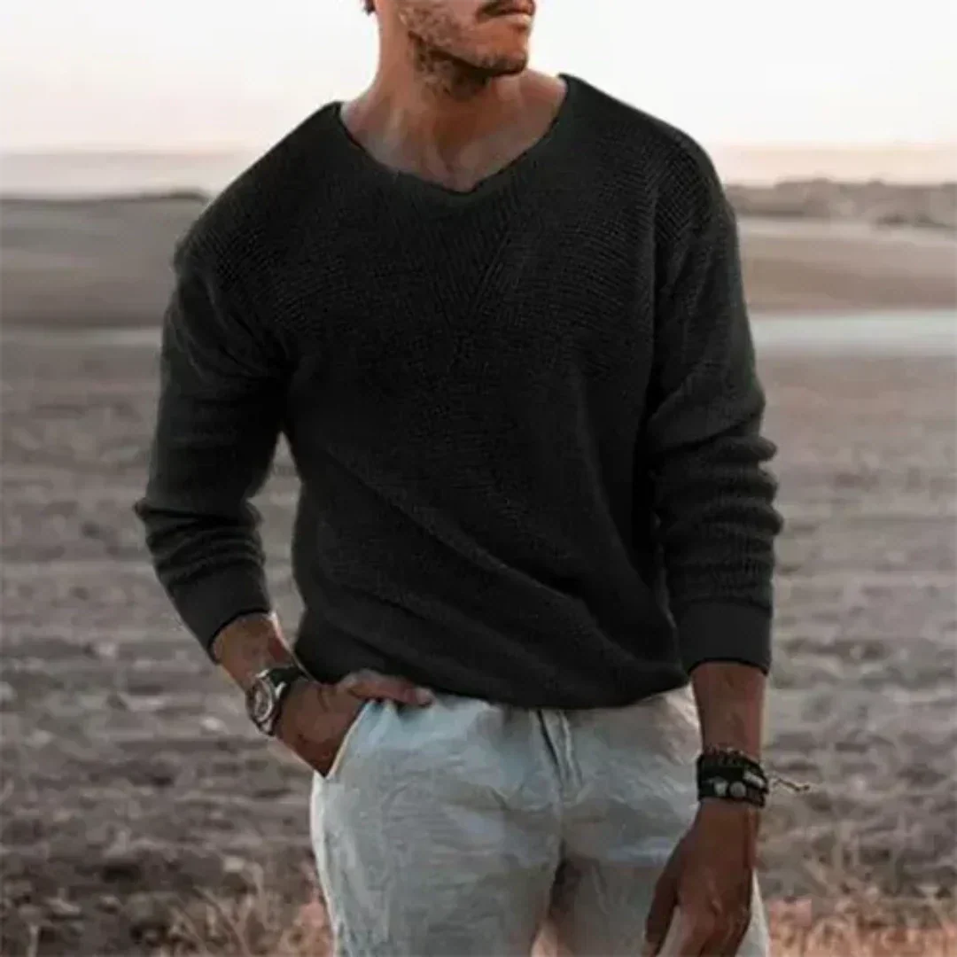 R&B | Wärmer Herren Strickpullover mit langen Ärmeln