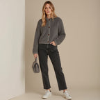 R&B | Cardigan - Damen Herbst Flauschiger Strickcardigan mit Dekorativen Knöpfen