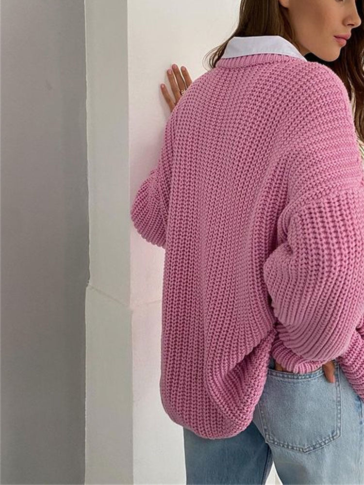 R&B | Übergröße Grobstrickpullover für Damen