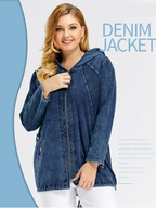R&B | Oversized Curve Champion Denim Hoodie Pullover