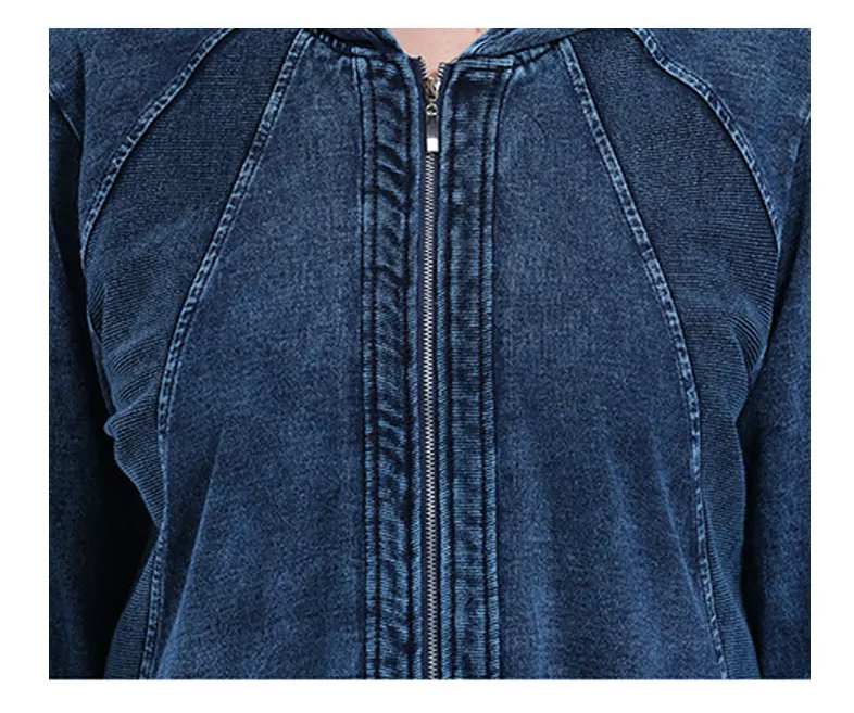 R&B | Oversized Curve Champion Denim Hoodie Pullover