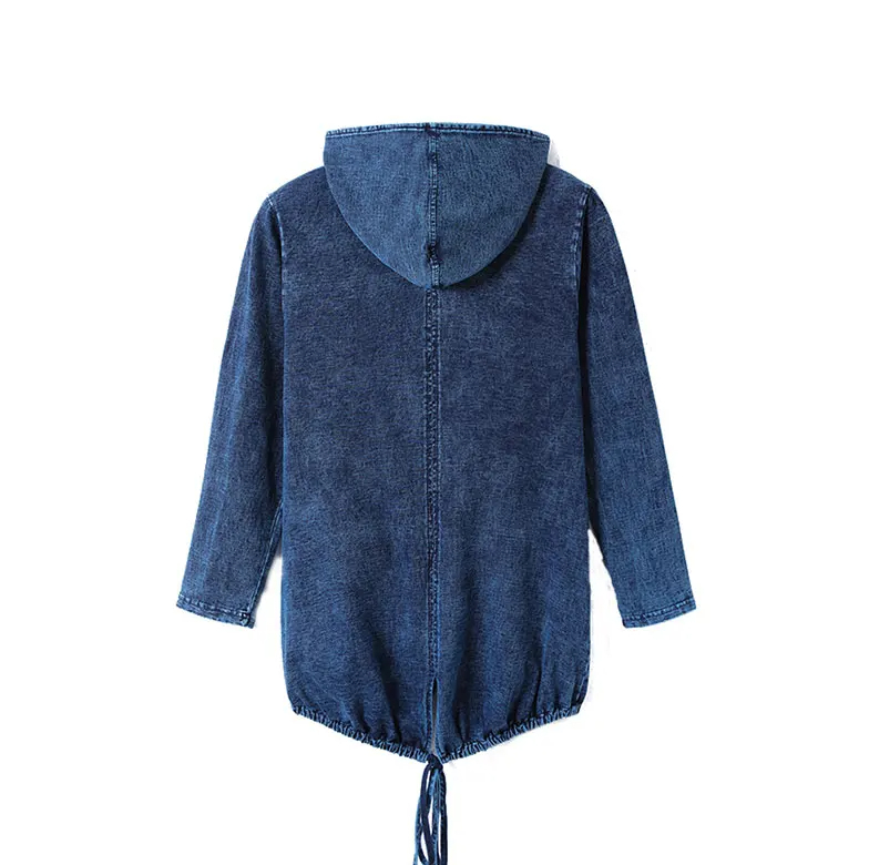 R&B | Oversized Curve Champion Denim Hoodie Pullover