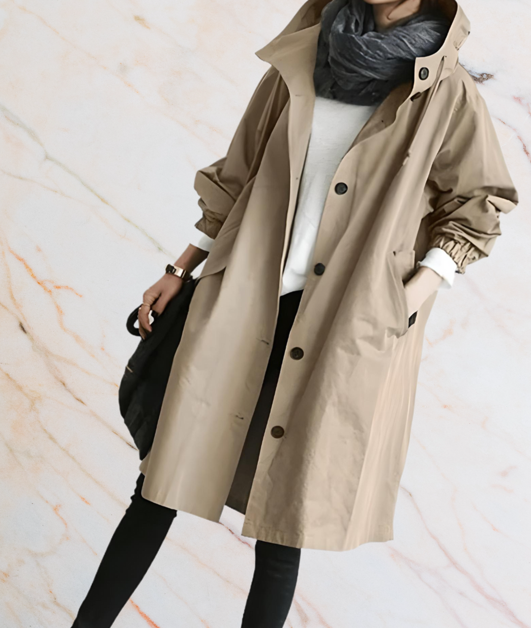 R&B | Oversized Lange Jack mit Knöpfen und Tiefen Seitentaschen