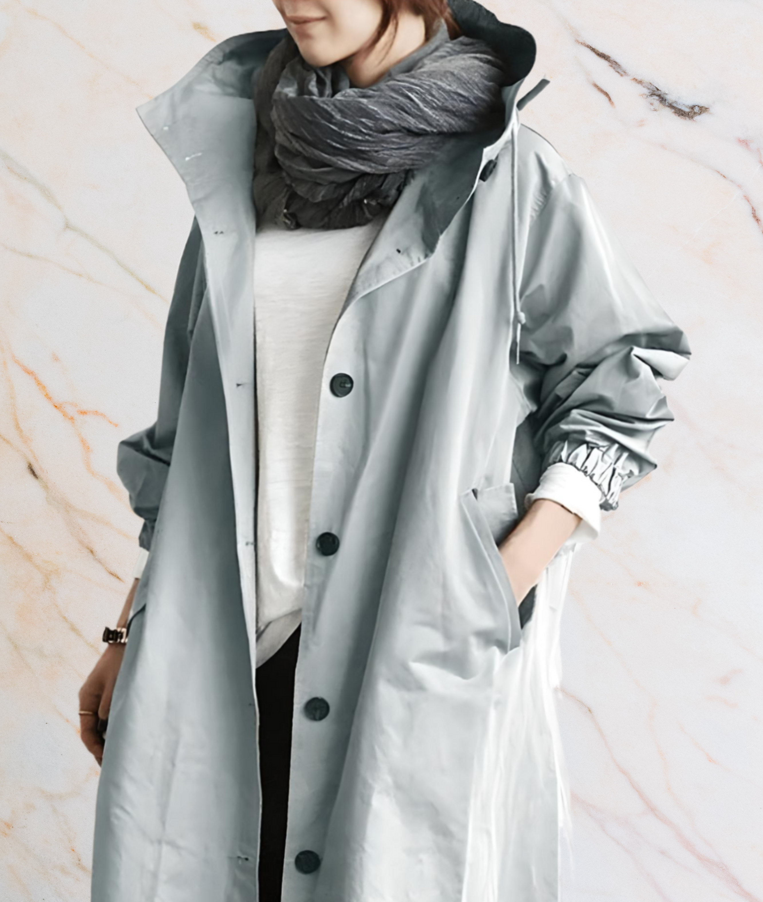 R&B | Oversized Lange Jack mit Knöpfen und Tiefen Seitentaschen