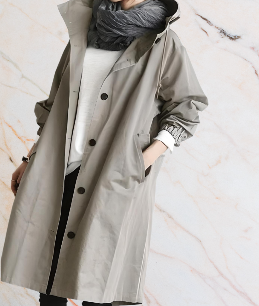 R&B | Oversized Lange Jack mit Knöpfen und Tiefen Seitentaschen