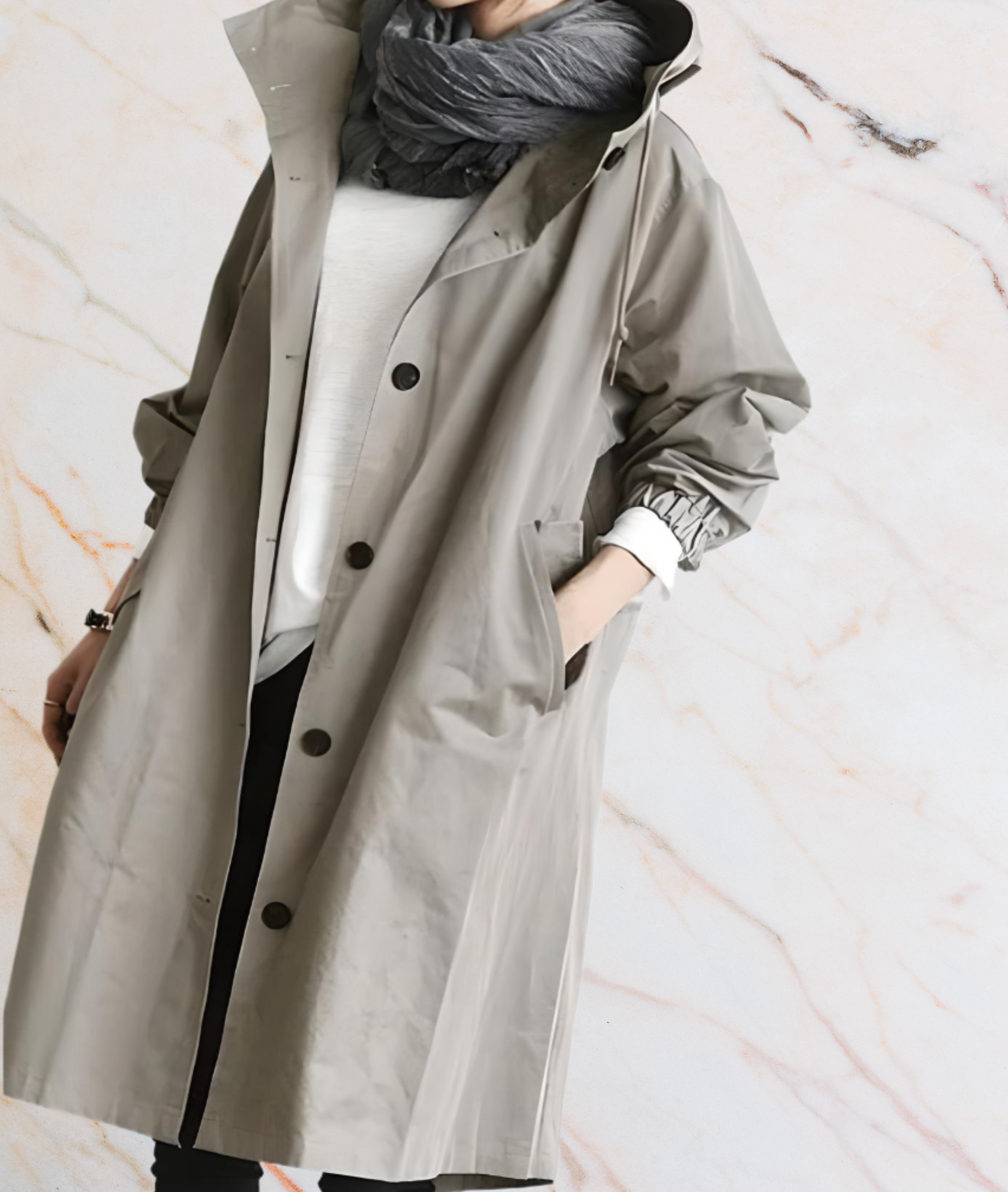 R&B | Oversized Lange Jack mit Knöpfen und Tiefen Seitentaschen