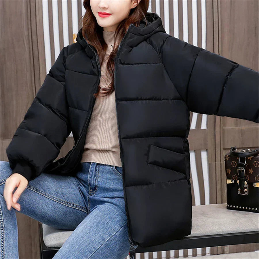 R&B | Oversized Gepolsterter Baumwollparka mit Kapuze - Bequem & Stilvoll