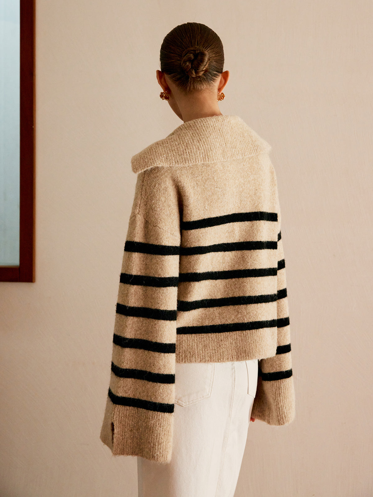 R&B | Übergroßer Gestreifter Pullover für Frauen