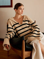 R&B | Übergroßer Gestreifter Pullover für Frauen