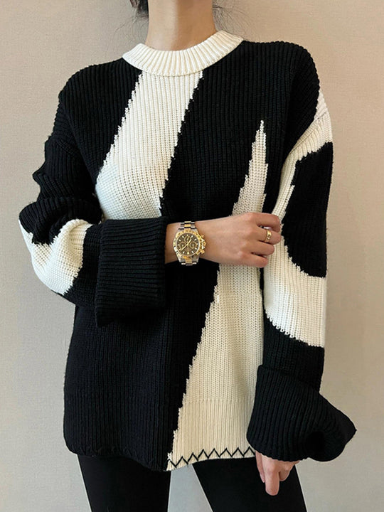 R&B | Übergroßer Zebra-Print-Pullover für Frauen