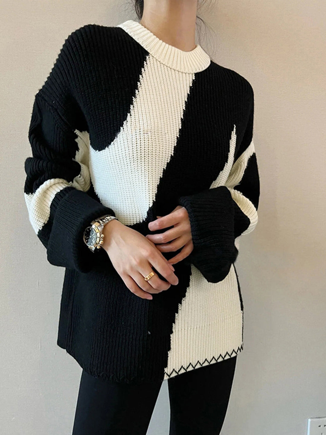 R&B | Übergroßer Zebra-Print-Pullover für Frauen