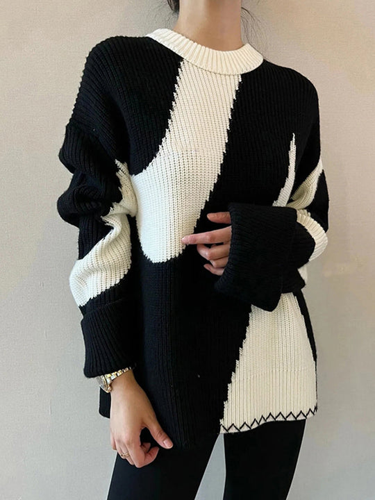 R&B | Übergroßer Zebra-Print-Pullover für Frauen