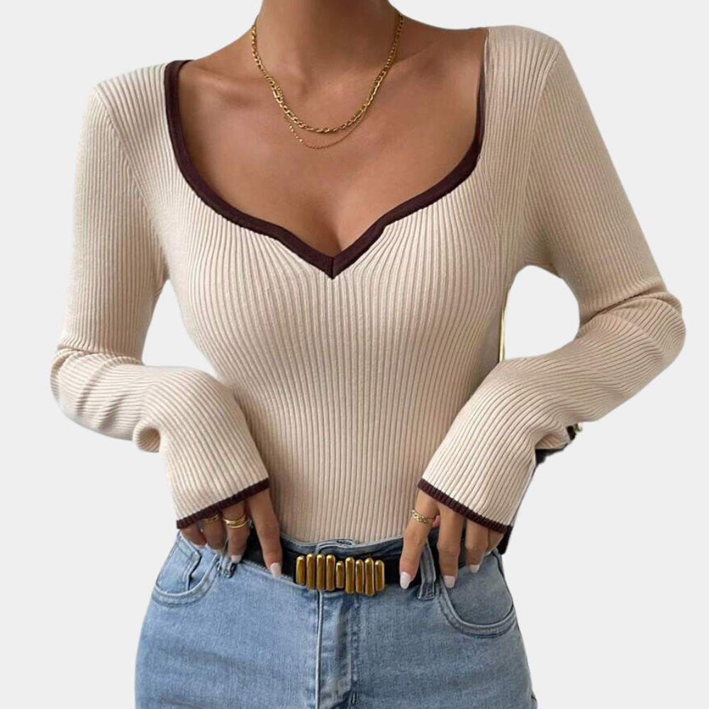 R&B | Stylisher V-Ausschnitt Oberteil für Frauen