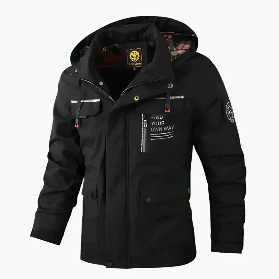 R&B | Outdoor Winterjacke Wasserdicht - Sportlicher Parka mit Abnehmbarer Kapuze und Multifunktions-Taschen für Alltag & Abenteuer