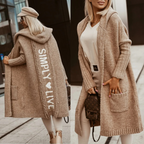 R&B | langer Cardigan mit Kapuze Weich & Warm